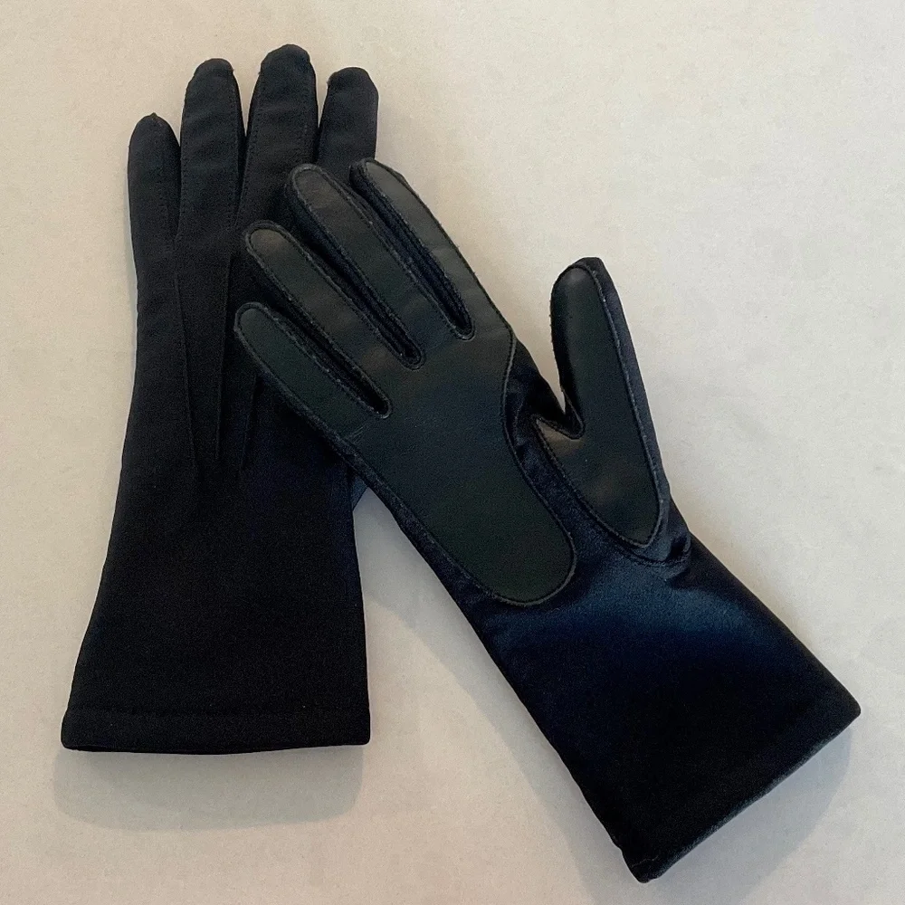 THINSULATE Thermal Insulation Black Gloves With Faux Leather One Size